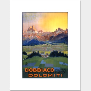 Vintage Travel Poster Dobbiaco Italy Dolomiti Posters and Art